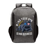 Tim Walz Waltz Mind Your Own Damn Business Funny Cat Design Vector Backpack