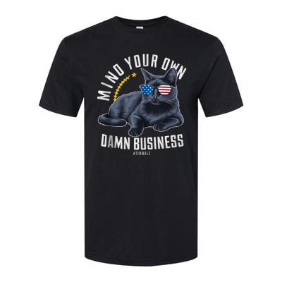 Tim Walz Waltz Mind Your Own Damn Business Funny Cat Design Softstyle CVC T-Shirt