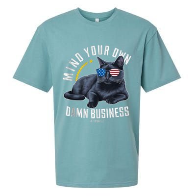 Tim Walz Waltz Mind Your Own Damn Business Funny Cat Design Sueded Cloud Jersey T-Shirt