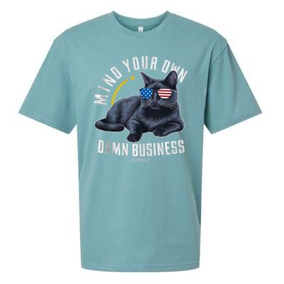 Tim Walz Waltz Mind Your Own Damn Business Funny Cat Design Sueded Cloud Jersey T-Shirt