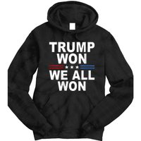 Trump Won We All Won 2024 Usa Flag Trump Won Tie Dye Hoodie