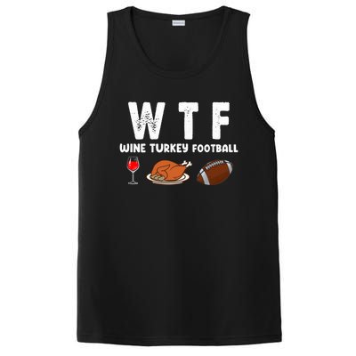 Thanksgiving Wtf Wine Turkey Family Football Funny Party Gift PosiCharge Competitor Tank