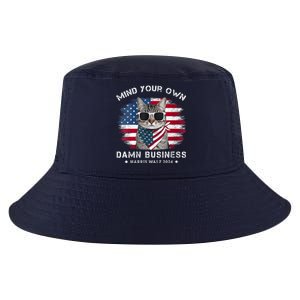 Tim Walz Waltz Mind Your Own Damn Business Funny Cat Design Cool Comfort Performance Bucket Hat