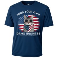 Tim Walz Waltz Mind Your Own Damn Business Funny Cat Design Cooling Performance Crew T-Shirt