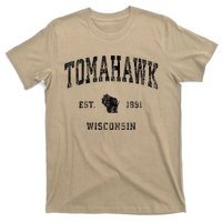 Tomahawk Wisconsin Wi Vintage Athletic Black Sports T-Shirt