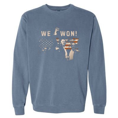 Trump We Won Wins Inauguration 47 Us President 2025 Election Garment-Dyed Sweatshirt