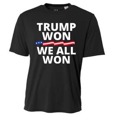 Trump Won We All Won 2024 Usa Flag Trump Won Cooling Performance Crew T-Shirt