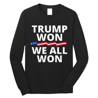 Trump Won We All Won 2024 Usa Flag Trump Won Long Sleeve Shirt