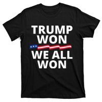 Trump Won We All Won 2024 Usa Flag Trump Won T-Shirt