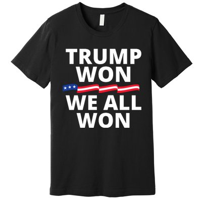 Trump Won We All Won 2024 Usa Flag Trump Won Premium T-Shirt