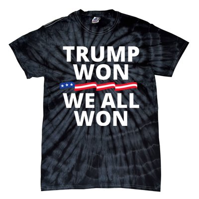 Trump Won We All Won 2024 Usa Flag Trump Won Tie-Dye T-Shirt