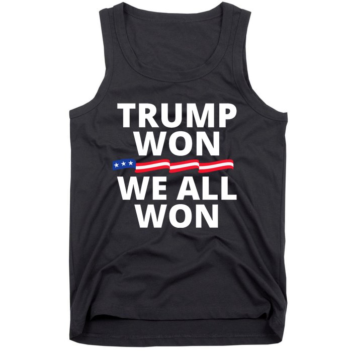 Trump Won We All Won 2024 Usa Flag Trump Won Tank Top