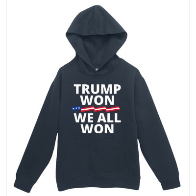 Trump Won We All Won 2024 Usa Flag Trump Won Urban Pullover Hoodie