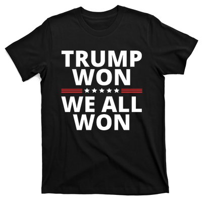 Trump Won We All Won 2024 Usa Flag Trump Won T-Shirt