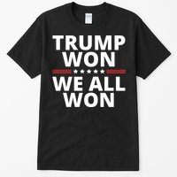 Trump Won We All Won 2024 Usa Flag Trump Won Tall T-Shirt