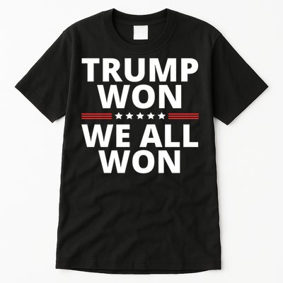 Trump Won We All Won 2024 Usa Flag Trump Won Tall T-Shirt