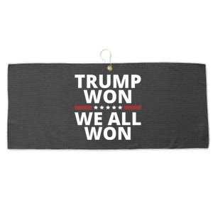 Trump Won We All Won 2024 Usa Flag Trump Won Large Microfiber Waffle Golf Towel