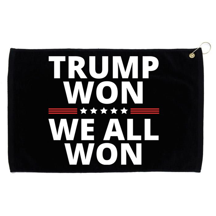 Trump Won We All Won 2024 Usa Flag Trump Won Grommeted Golf Towel