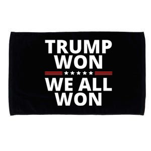 Trump Won We All Won 2024 Usa Flag Trump Won Microfiber Hand Towel