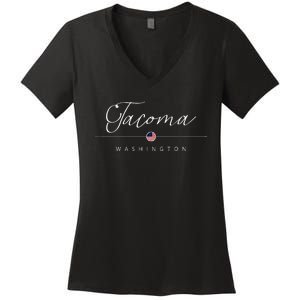 Tacoma Washington WA On Tacoma Women's V-Neck T-Shirt