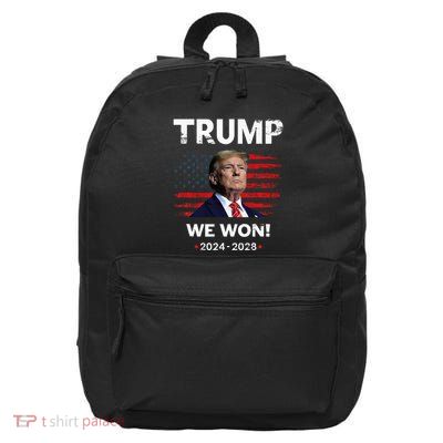 Trump We Won 2024 2028 16 in Basic Backpack