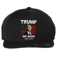Trump We Won 2024 2028 Wool Snapback Cap