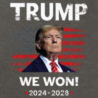 Trump We Won 2024 2028 Cotton Canvas Backpack