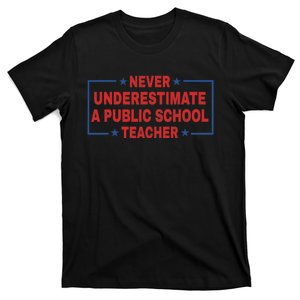 Tim Walz Waltz Coach Quote Never Underestimate A Public School Teacher T-Shirt