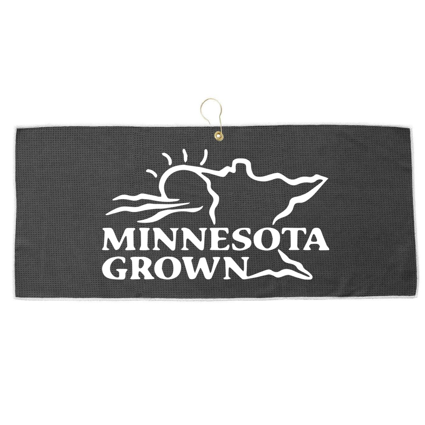 Tim Walz Wearing Minnesota Grown Large Microfiber Waffle Golf Towel