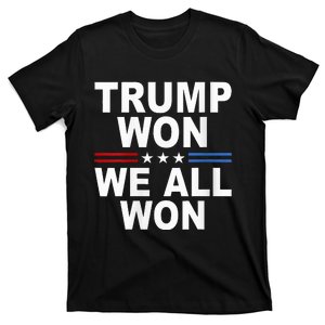 Trump Won We All Won 2024 Usa Flag Trump Won T-Shirt