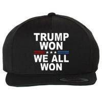 Trump Won We All Won 2024 Usa Flag Trump Won Wool Snapback Cap