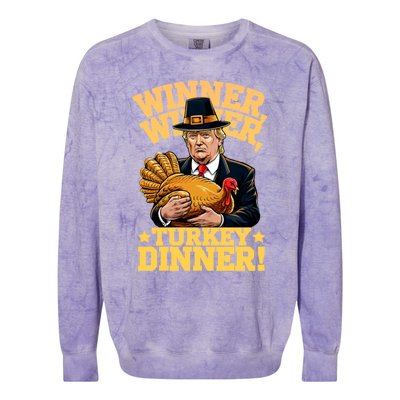 Trump Winner Winner Turkey Dinner Thanksgiving Colorblast Crewneck Sweatshirt