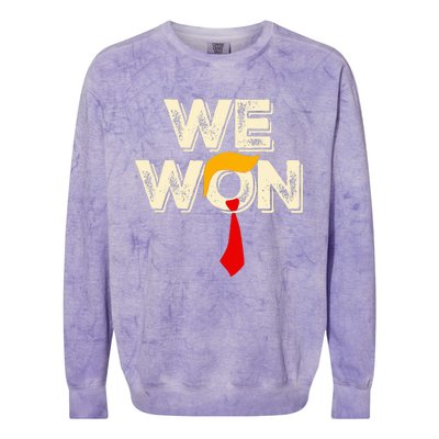 Trump We Won Win Inauguration Day 2025 47th President Colorblast Crewneck Sweatshirt