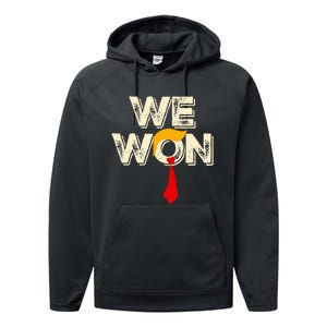 Trump We Won Win Inauguration Day 2025 47th President Performance Fleece Hoodie