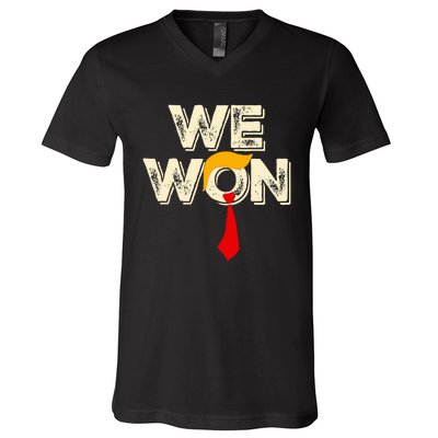 Trump We Won Win Inauguration Day 2025 47th President V-Neck T-Shirt