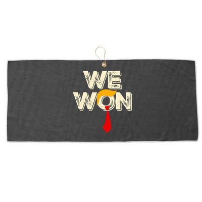 Trump We Won Win Inauguration Day 2025 47th President Large Microfiber Waffle Golf Towel