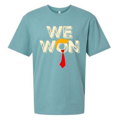 Trump We Won Win Inauguration Day 2025 47th President Sueded Cloud Jersey T-Shirt