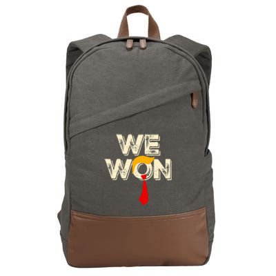 Trump We Won Win Inauguration Day 2025 47th President Cotton Canvas Backpack