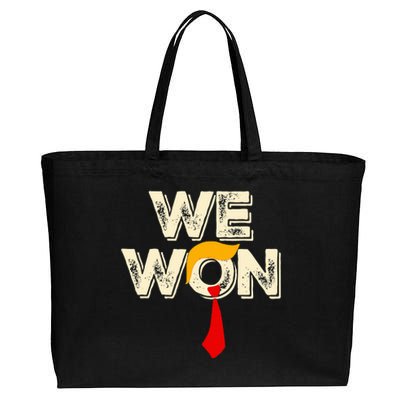 Trump We Won Win Inauguration Day 2025 47th President Cotton Canvas Jumbo Tote