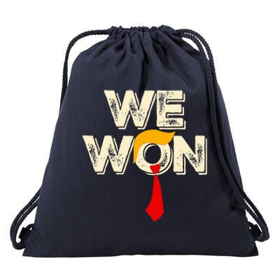 Trump We Won Win Inauguration Day 2025 47th President Drawstring Bag