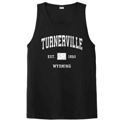 Turnerville Wyoming Wy Vintage Established Athletic Sports Design PosiCharge Competitor Tank