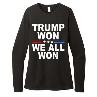 Trump Won We All Won 2024 Usa Flag Trump Won Womens CVC Long Sleeve Shirt