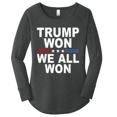 Trump Won We All Won 2024 Usa Flag Trump Won Women's Perfect Tri Tunic Long Sleeve Shirt