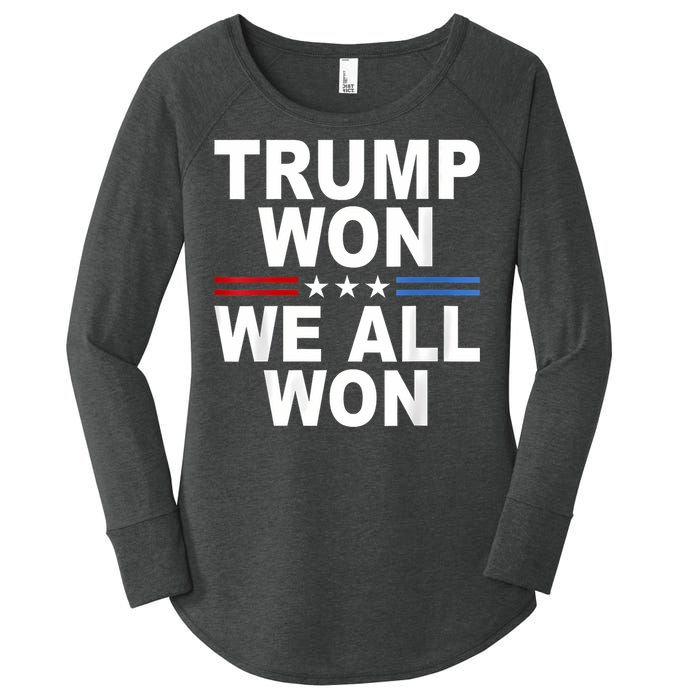 Trump Won We All Won 2024 Usa Flag Trump Won Women's Perfect Tri Tunic Long Sleeve Shirt