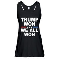 Trump Won We All Won 2024 Usa Flag Trump Won Ladies Essential Flowy Tank