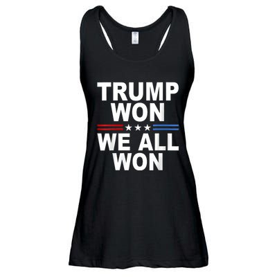 Trump Won We All Won 2024 Usa Flag Trump Won Ladies Essential Flowy Tank