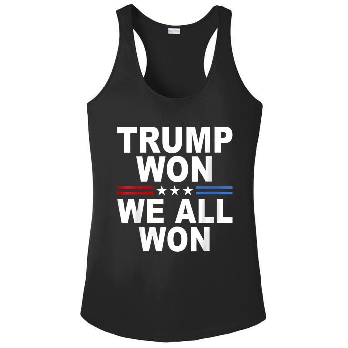 Trump Won We All Won 2024 Usa Flag Trump Won Ladies PosiCharge Competitor Racerback Tank