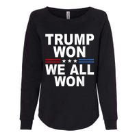 Trump Won We All Won 2024 Usa Flag Trump Won Womens California Wash Sweatshirt