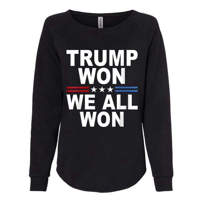 Trump Won We All Won 2024 Usa Flag Trump Won Womens California Wash Sweatshirt