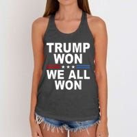 Trump Won We All Won 2024 Usa Flag Trump Won Women's Knotted Racerback Tank